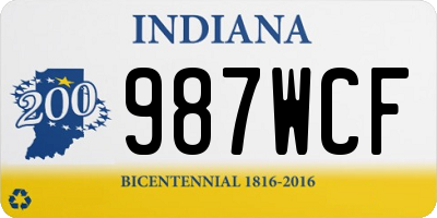 IN license plate 987WCF