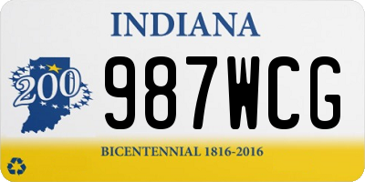 IN license plate 987WCG