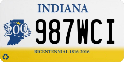 IN license plate 987WCI