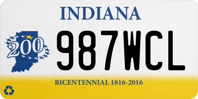 IN license plate 987WCL