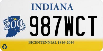 IN license plate 987WCT