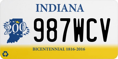 IN license plate 987WCV