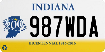 IN license plate 987WDA