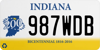 IN license plate 987WDB