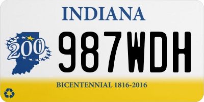 IN license plate 987WDH