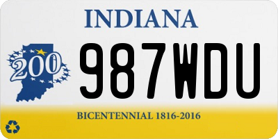 IN license plate 987WDU