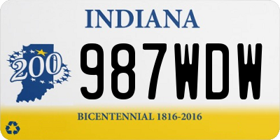 IN license plate 987WDW