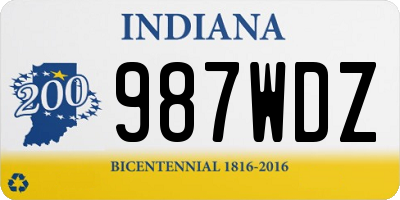 IN license plate 987WDZ