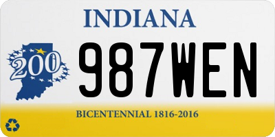 IN license plate 987WEN