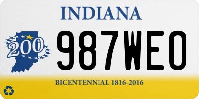 IN license plate 987WEO