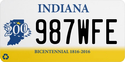IN license plate 987WFE