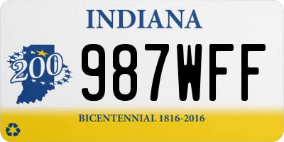 IN license plate 987WFF