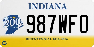 IN license plate 987WFO