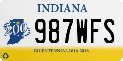 IN license plate 987WFS