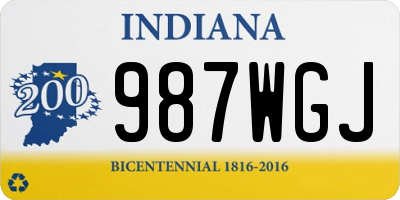 IN license plate 987WGJ