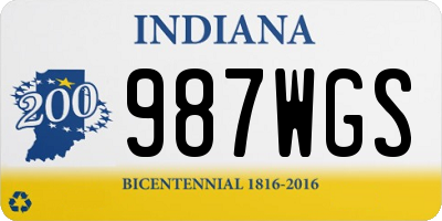 IN license plate 987WGS