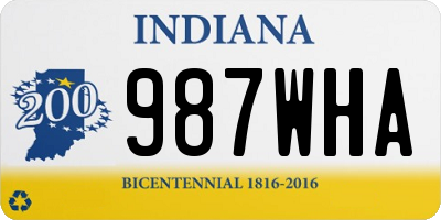 IN license plate 987WHA