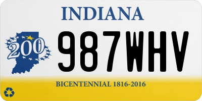 IN license plate 987WHV