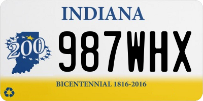 IN license plate 987WHX