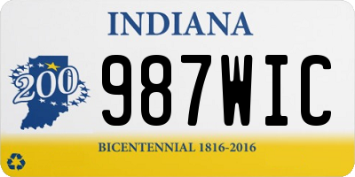 IN license plate 987WIC