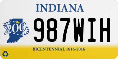 IN license plate 987WIH