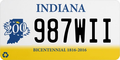 IN license plate 987WII