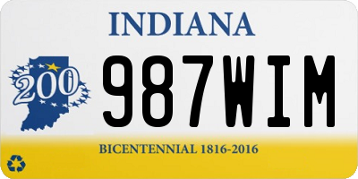 IN license plate 987WIM