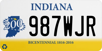 IN license plate 987WJR