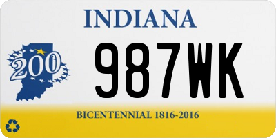 IN license plate 987WK