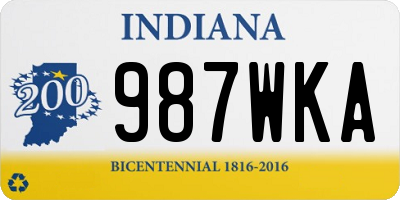 IN license plate 987WKA