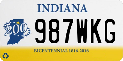 IN license plate 987WKG