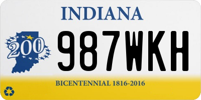 IN license plate 987WKH