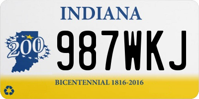 IN license plate 987WKJ