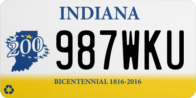 IN license plate 987WKU