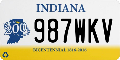 IN license plate 987WKV