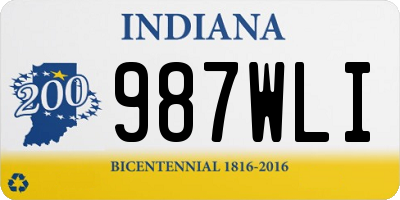 IN license plate 987WLI
