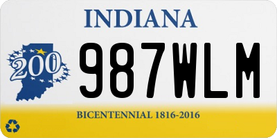 IN license plate 987WLM