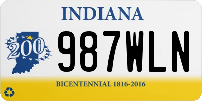 IN license plate 987WLN