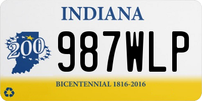 IN license plate 987WLP