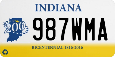 IN license plate 987WMA