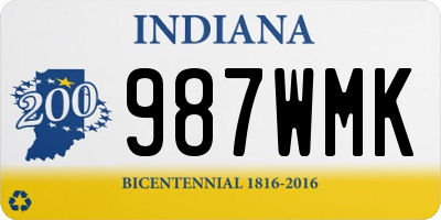 IN license plate 987WMK