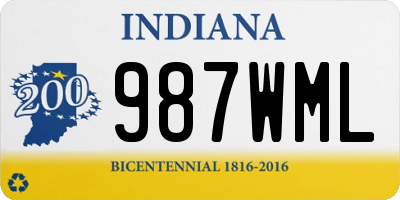 IN license plate 987WML