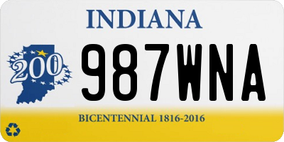 IN license plate 987WNA