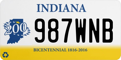 IN license plate 987WNB