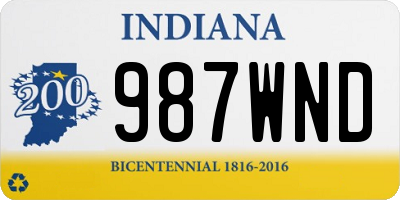 IN license plate 987WND
