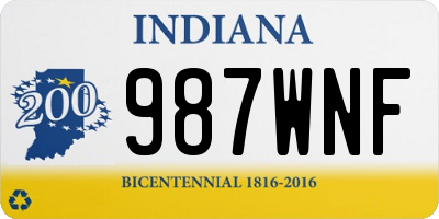 IN license plate 987WNF