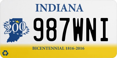 IN license plate 987WNI