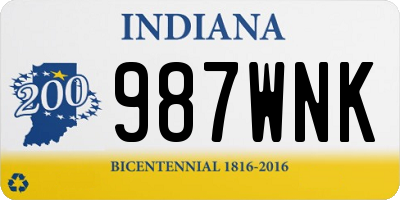IN license plate 987WNK