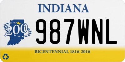 IN license plate 987WNL