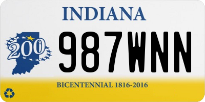 IN license plate 987WNN